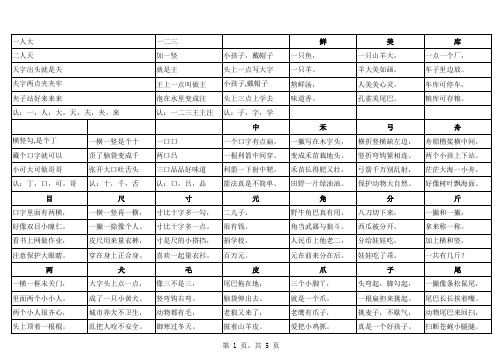 幼儿识字儿歌 打印版 