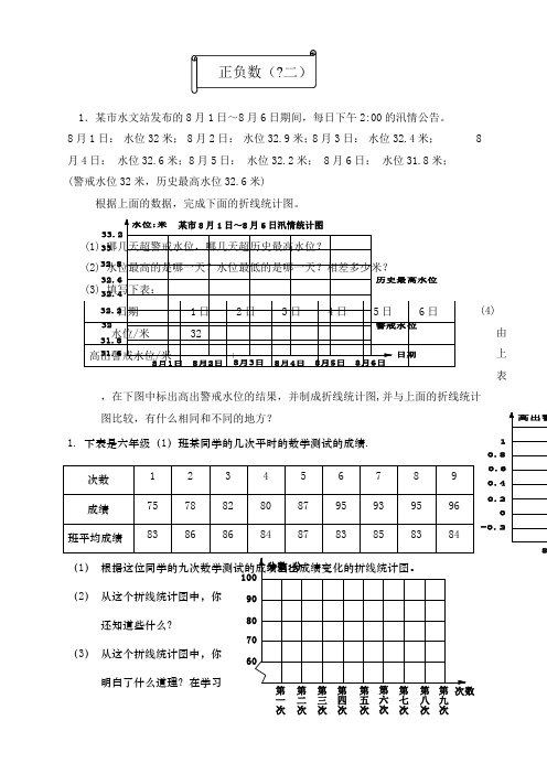 北师大六年级数学上册正负数练习题二