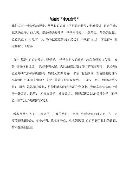 有趣的“家庭官司”作文