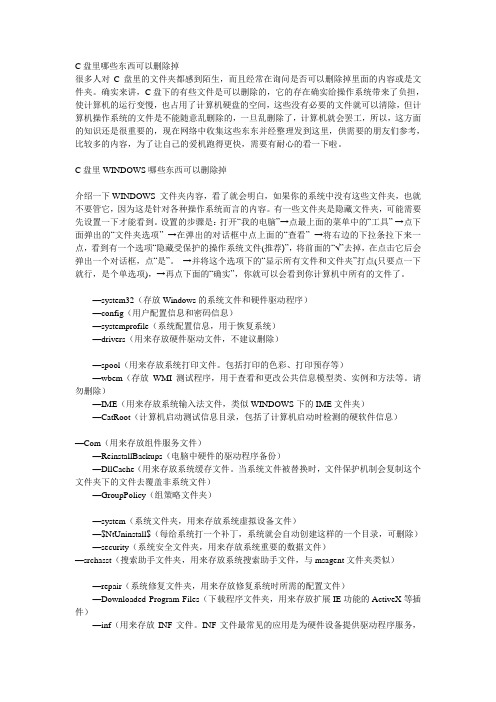 C盘里哪些东西可以删除掉