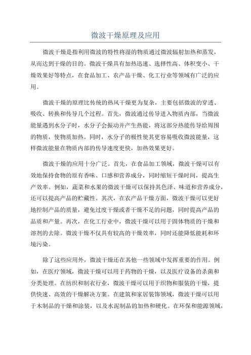 微波干燥原理及应用