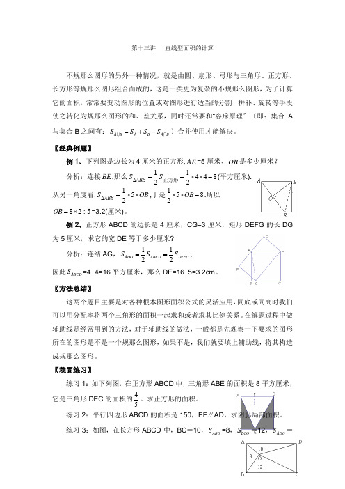 第十三讲直线型图形面积的计算