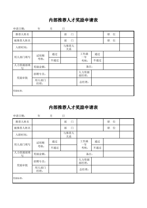 内部推荐奖励申请表(1)