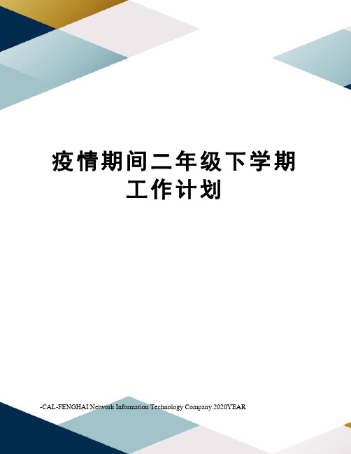 疫情期间二年级下学期工作计划