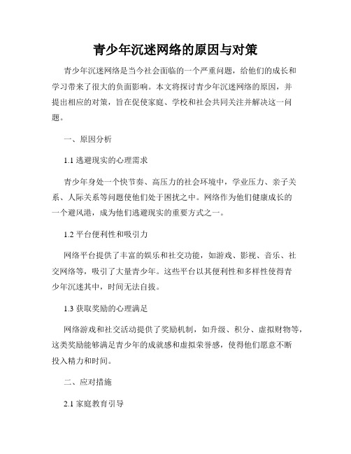 青少年沉迷网络的原因与对策