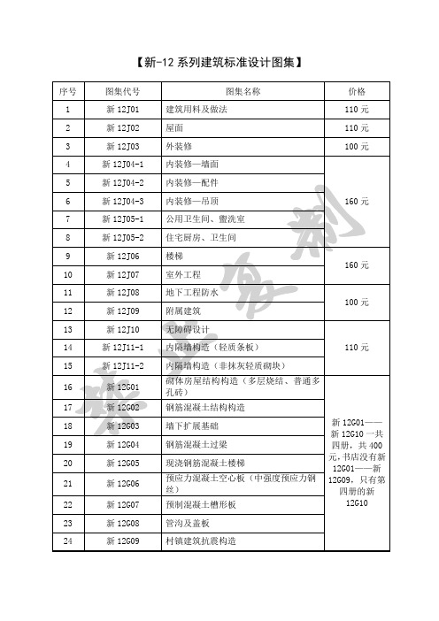 新-12系列建筑标准设计图集