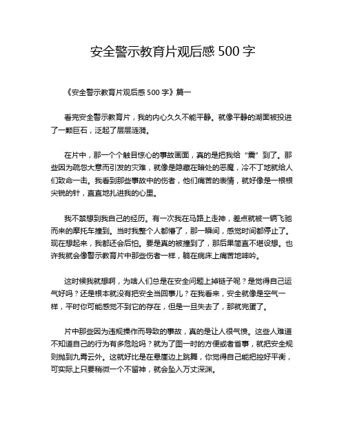 安全警示教育片观后感500字