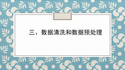 三、数据清洗和数据预处理