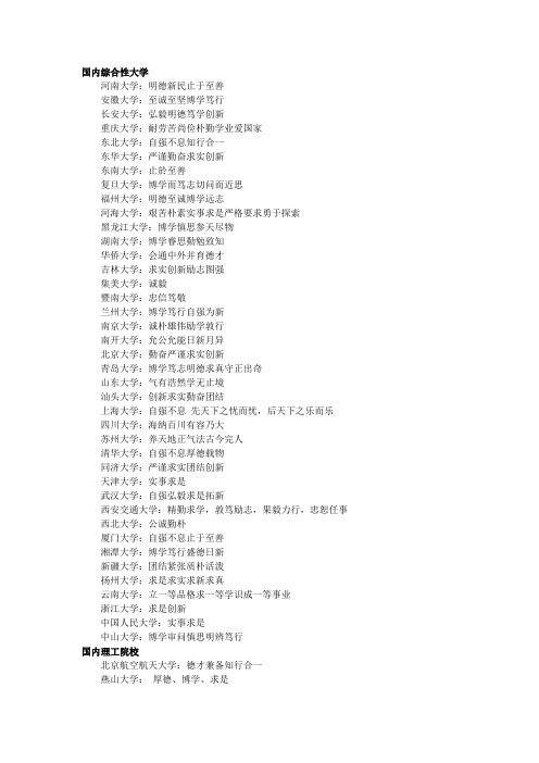 (精选)国内外大学校训