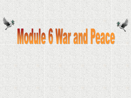 英语外研版选修6Module6WarandPeaceReadingandVocabulary课件