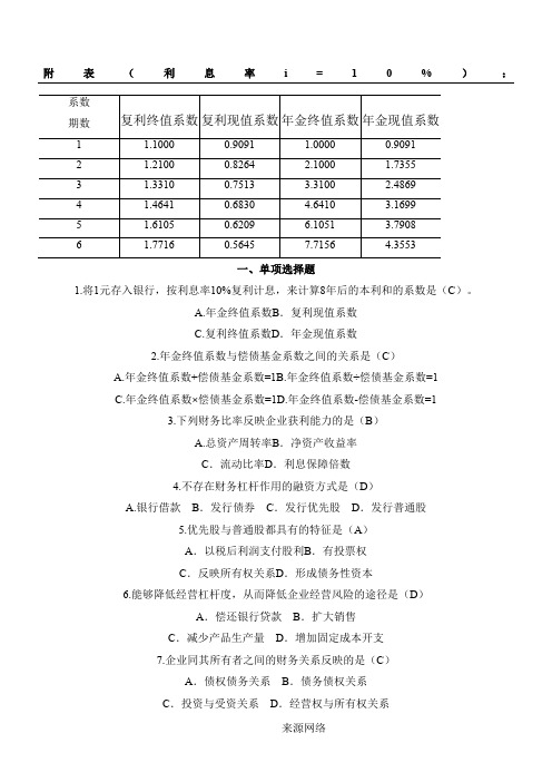 2018年华南理工 财务管理综合作业 (2)