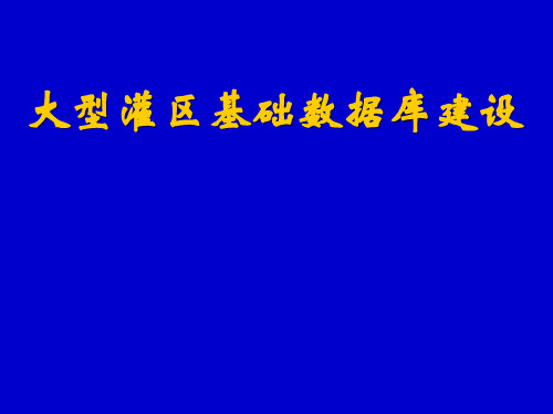 大型灌区基础数据库建设