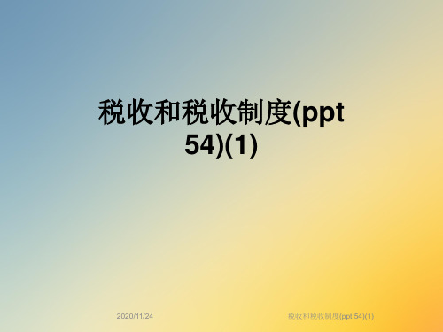 税收和税收制度(ppt 54)(1)