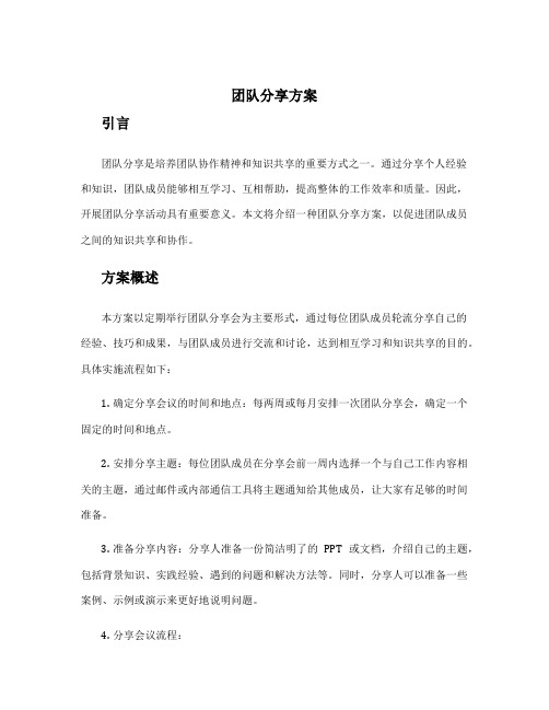 团队分享方案