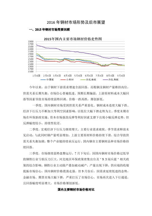 2016年钢材市场形势及后市展望课件