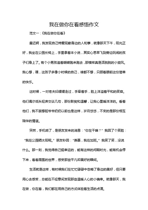 我在做你在看感悟作文