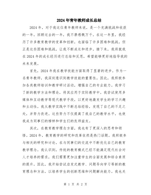 2024年青年教师成长总结