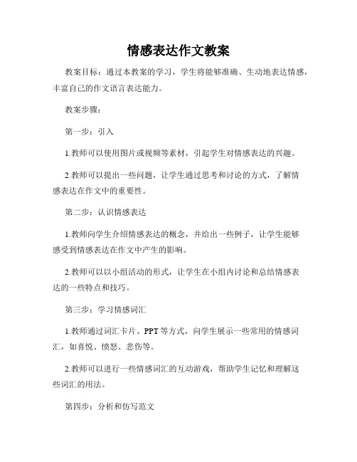 情感表达作文教案