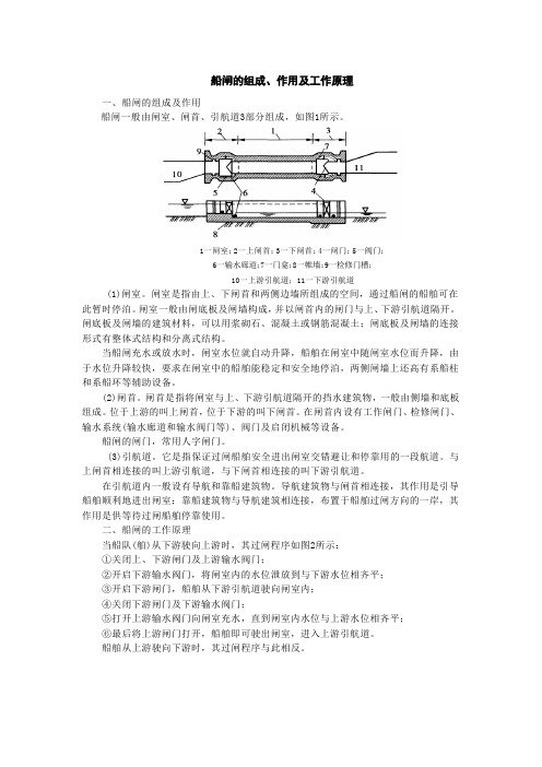 船闸的组成、作用及工作原理