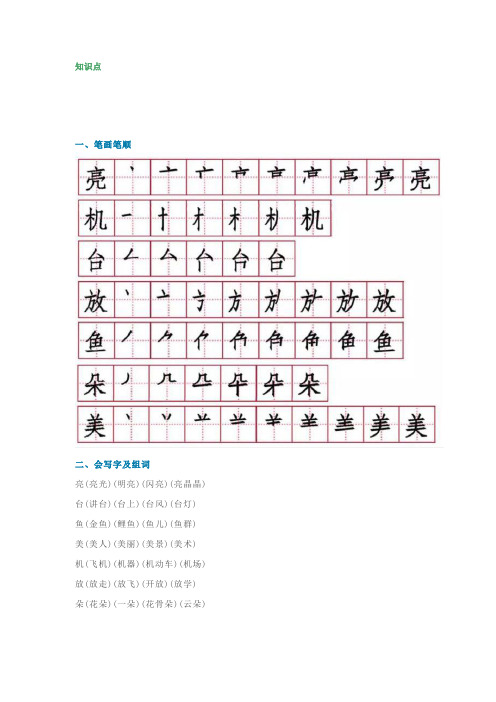 部编版一年级下册语文课文13《荷叶圆圆》知识点+同步练习