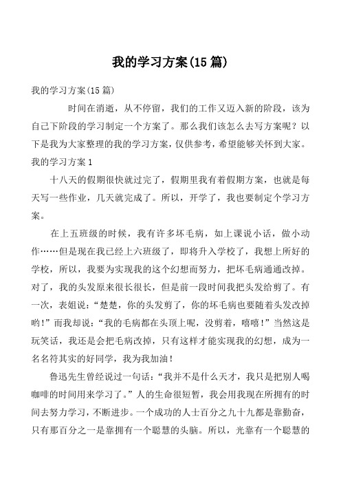 我的学习方案(15篇)_3