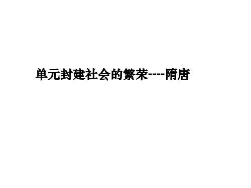 高中历史  隋唐的统治精品PPT课件 〔通用〕