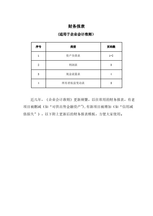 企业会计准则-财务报表-模板