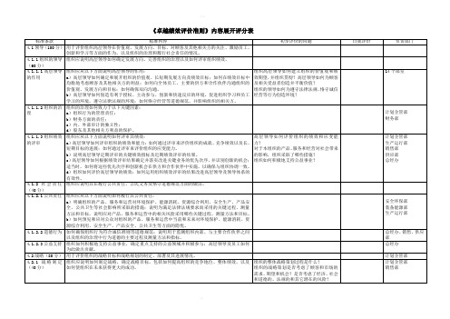 《卓越绩效评价准则》内容展开评分表