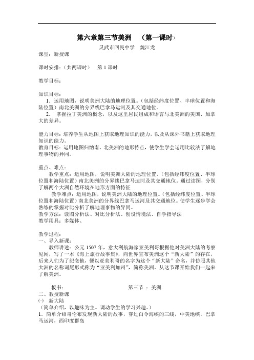 魏江龙美洲教学设计