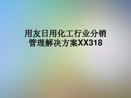 用友日用化工行业分销管理解决方案XX318