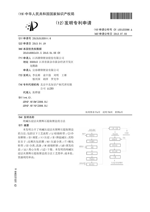 纯碱压浸法从锂辉石提取锂盐的方法[发明专利]