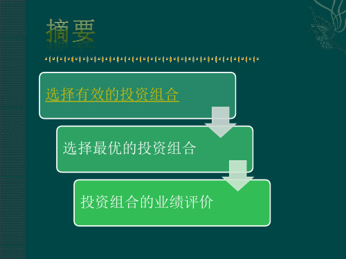 股票投资组合案例分析PPT012