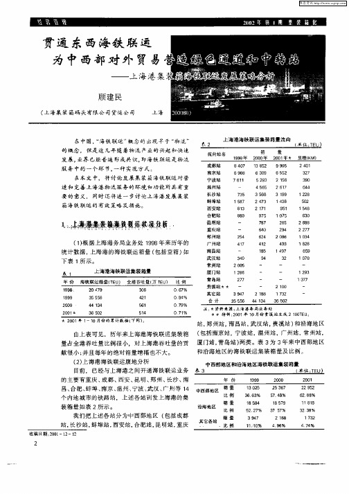 贯通东西海铁联运为中西部对外贸易营造绿色通道和中转站—上海港集装箱海铁联运发展策略分析