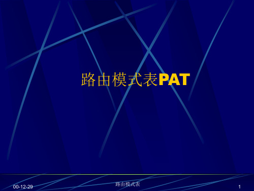 哈里斯H20-20LH交换机路由模式表PAT