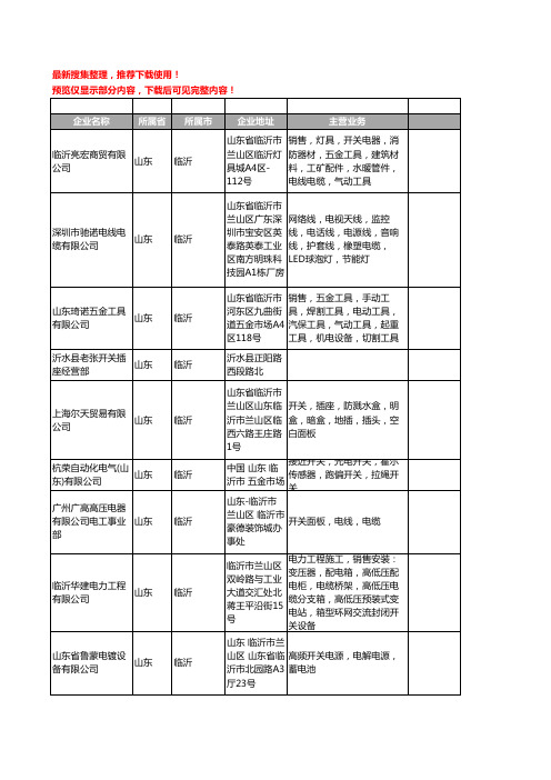 新版山东省临沂开关工商企业公司商家名录名单联系方式大全344家