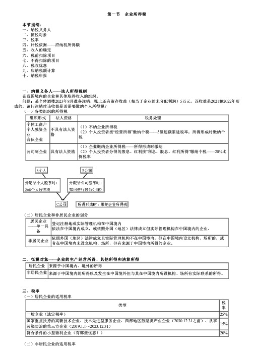 第01讲 企业所得税纳税人、计税依据、收入的确定