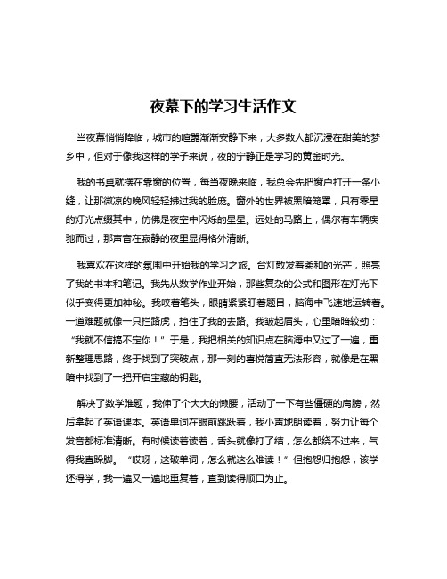 夜幕下的学习生活作文