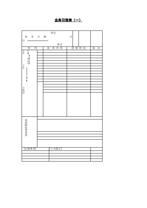 业务日报表(一)