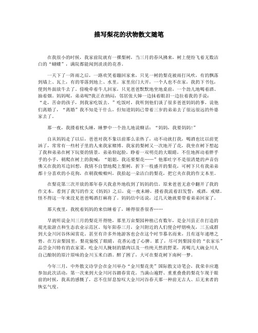 描写梨花的状物散文随笔