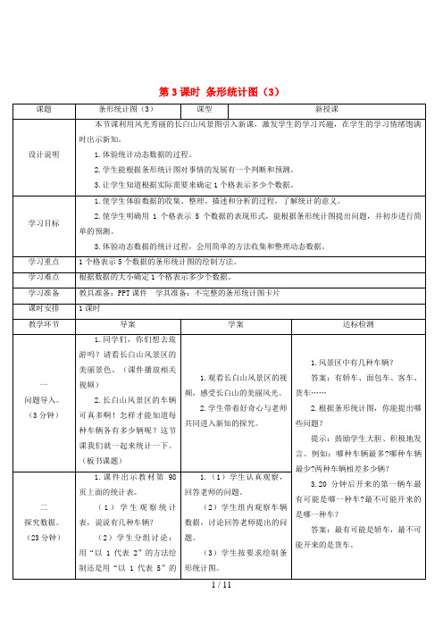 萨迦县四小四年级数学上册 7 条形统计图 第3课时 条形统计图3导学案 新人教版