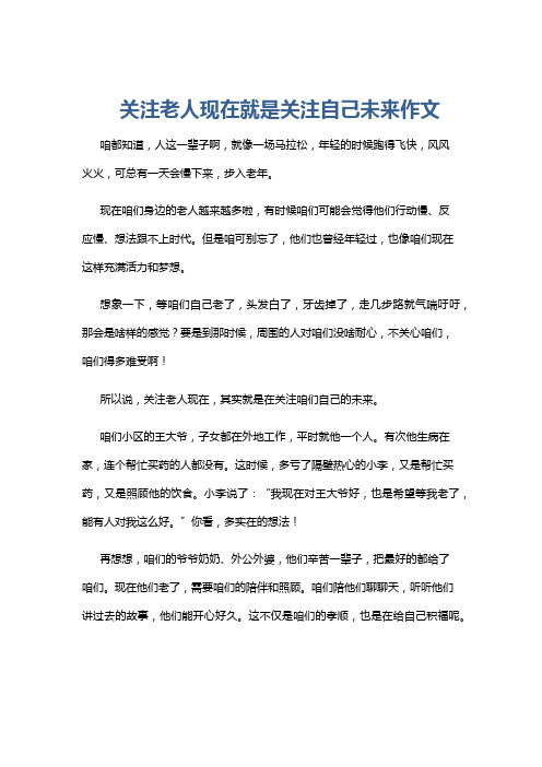 关注老人现在就是关注自己未来作文