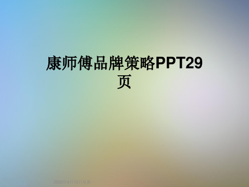 康师傅品牌策略PPT29页