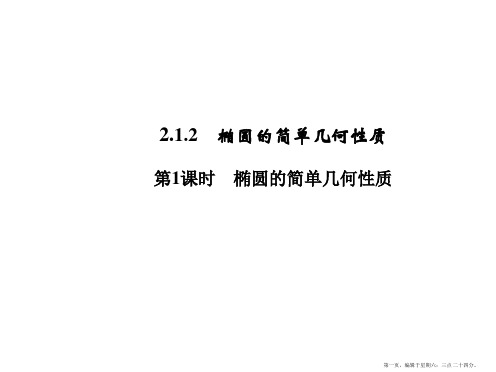 2017版高中数学选修1-1(课件)：2.1 椭 圆 2.1.2 椭圆的简单几何性质 第1课时 椭圆