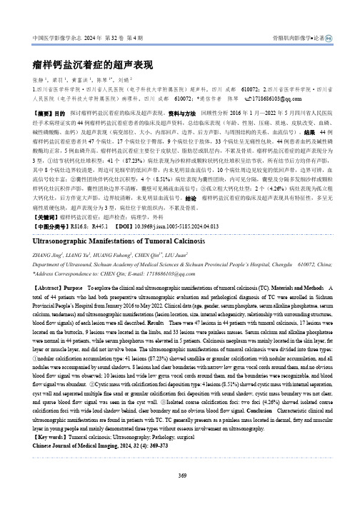 瘤样钙盐沉着症的超声表现