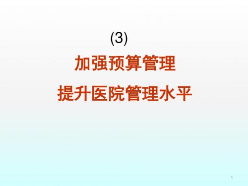 医院全面预算管理ppt课件