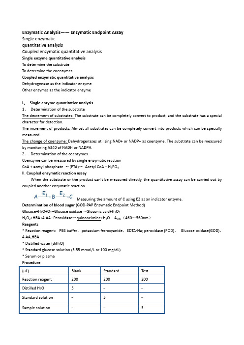 Enzymatic Endpoint Assay