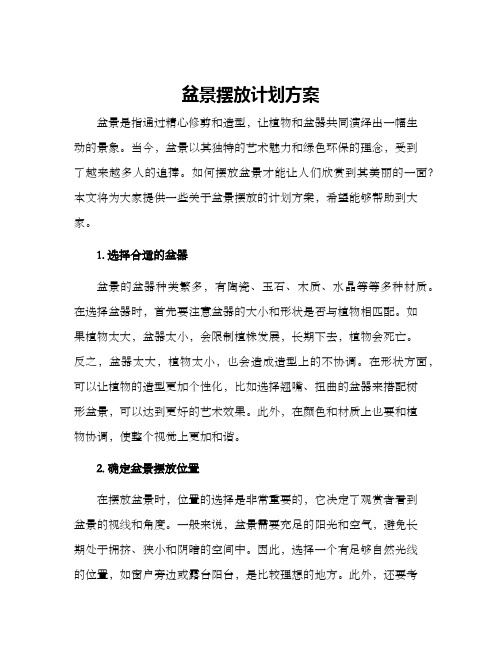 盆景摆放计划方案