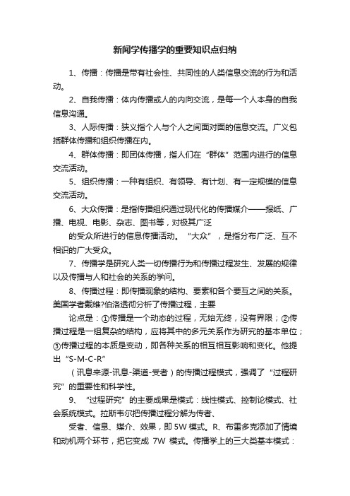 新闻学传播学的重要知识点归纳