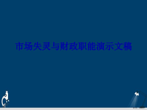 市场失灵与财政职能演示文稿