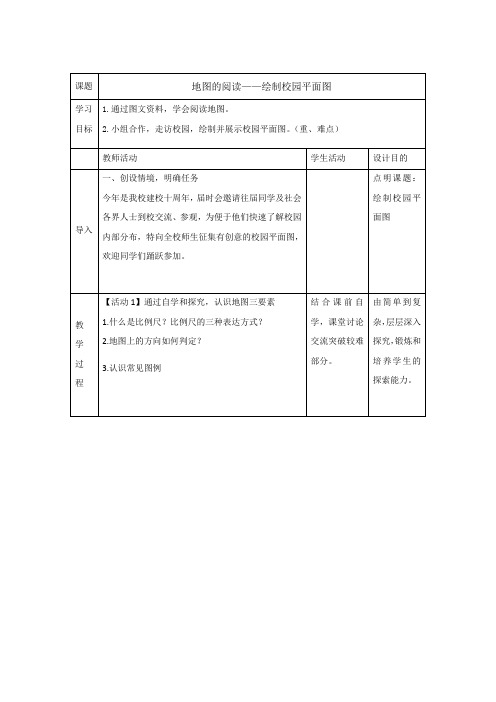 地图的阅读——绘制地图教案